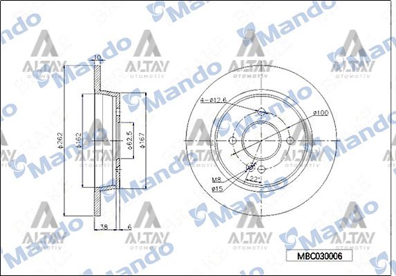 Hyundai Accent Arka Fren Dıskı Blue OEM 58411-0U300